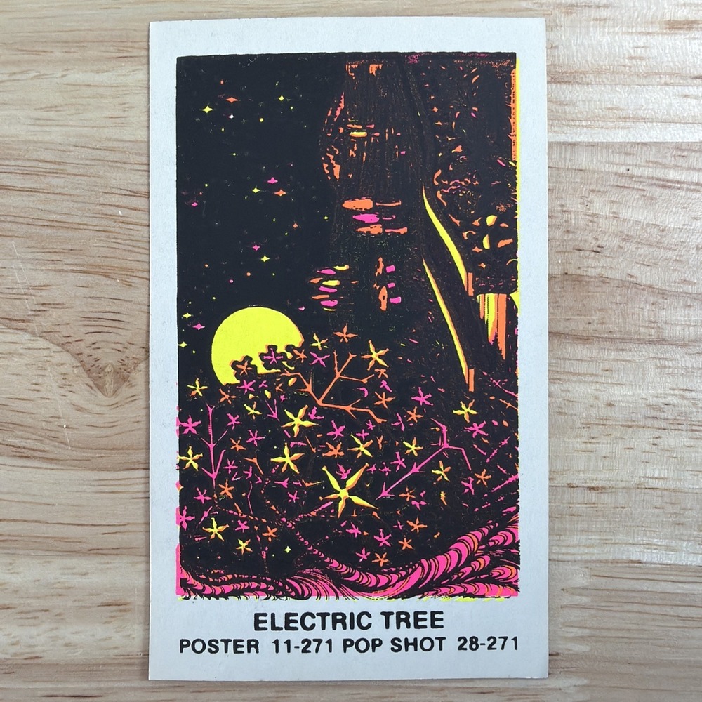 Psychedelic Blacklight Neon Vintage Pop Shot Poster Sticker 4.75x3" ELECTRIC TRE